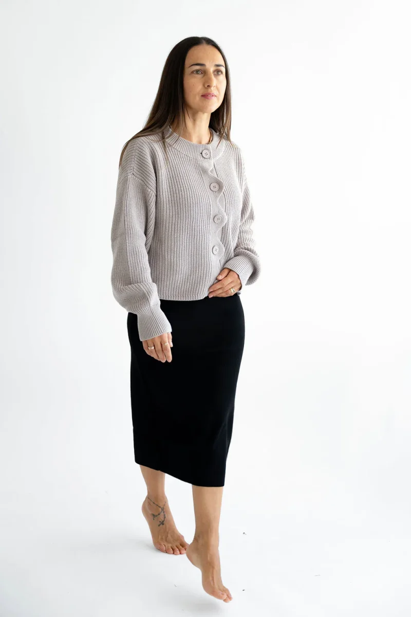 Strickjacke mit Welle 100% Baumwolle – Bild 9